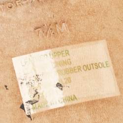 Pre Owned Tory Burch Yellow Quilted Leather Kira Flat Slides Size 38