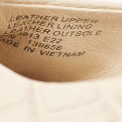 Pre Owned Tory Burch Cream Croc Embossed Leather Georgia Ballet Flats Size 38.5