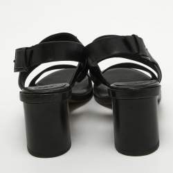 Pre Owned Tory Burch Black Leather Gigi Slingback Sandals Size 36.5