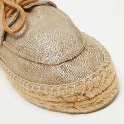 Pre Owned Tory Burch Two Tone Jute Blanton Espadrilles Size 41.5