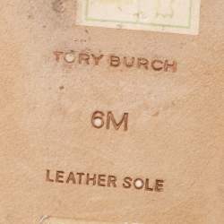 Pre Owned Tory Burch Black Woven Leather Eleanor Ballet Flats Size 36.5