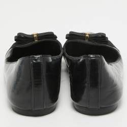 Tory Burch Black Patent Leather Bow Ballet Flats Size 39