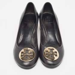 Tory Burch Black Leather Amy Pumps Size 40.5