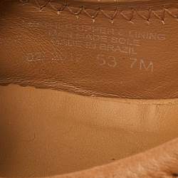 Pre Owned Tory Burch Beige Leather Wedge Pumps Size 37.5