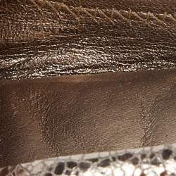 Pre Owned Tory Burch Metallic Leather Minnie Ballet Flats Size 40.5