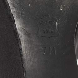 Pre Owned Tory Burch Gold/Black Satin Wedge Ankle Strap Sandals Size 37.5