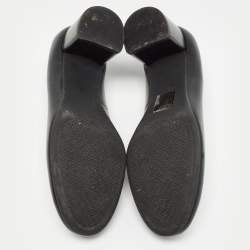 Pre Owned Tory Burch Black Leather Block Heel Pumps Size 35.5