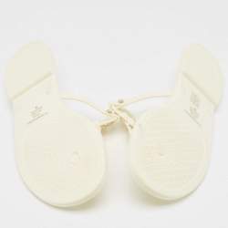 Tory Burch Ivory Rubber Mini Miller Thong Flats Size 37.5