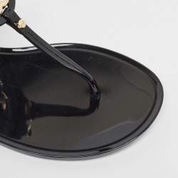 Pre Owned Tory Burch Black Rubber Mini Miller Thong Flats Size 37.5