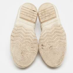 Tory Burch Cream Canvas Lace Up Sneakers Size 38