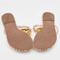 Tory Burch Yellow Patent Thong Flat Slides Size 39
