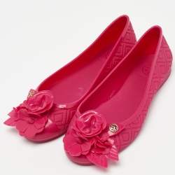 Tory Burch Red Rubber Bow Ballet Flats Size 35