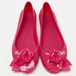 Tory Burch Red Rubber Bow Ballet Flats Size 35