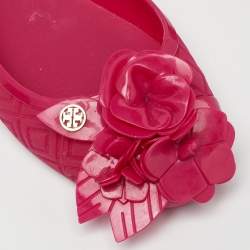 Tory Burch Red Rubber Bow Ballet Flats Size 35