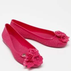 Tory Burch Red Rubber Bow Ballet Flats Size 35
