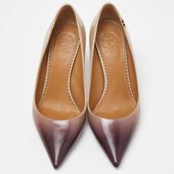 Pre Owned Tory Burch Two Tone Leather Penelope Ombre Pointed Toe Pump Size 35.5