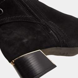 Pre Owned Tory Burch Black Suede Over The Knee Length Block Heel Boots Size 39