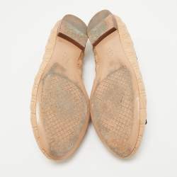 Tory Burch Beige Quilted Leather Marion Ballet Flats Size 39.5
