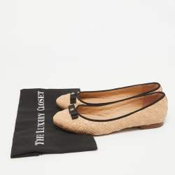 Tory Burch Beige Quilted Leather Marion Ballet Flats Size 39.5