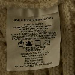 Pre Owned فستان توري بورش كروشيه أبيض متوسط بدون أكمام ميدي