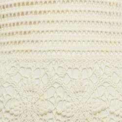 Pre Owned فستان توري بورش كروشيه أبيض متوسط بدون أكمام ميدي