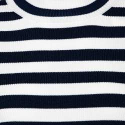 Tory Sport Navy Blue & White Striped Wool Long Sleeve Jumper M 