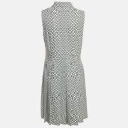 Pre Owned Tory Sport Cream Printed Jersey Performance Pleated Golf Dress L