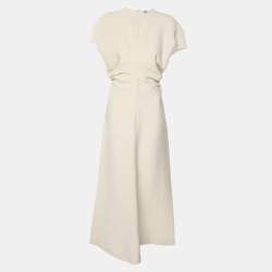 Toteme Cream Viscose Blend Draped Maxi Dress XS