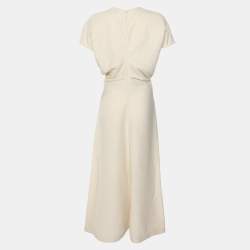 Toteme Cream Viscose Blend Draped Maxi Dress XS