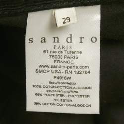 Pre Owned Sandro Black Corduroy Skinny Jeans M/Waist 29" 