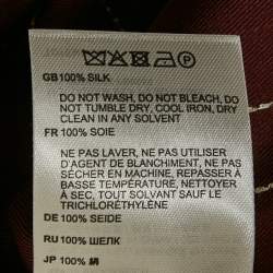 مملوكة مسبقًا Toteme Burgundy Monogram Silk PJ Trousers XS