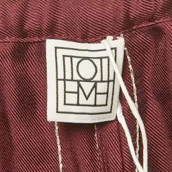 مملوكة مسبقًا Toteme Burgundy Monogram Silk PJ Trousers XS