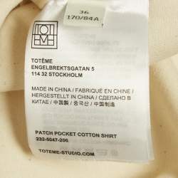 Pre Owned Toteme Beige Organic Cotton Patch Pocket Shirt S