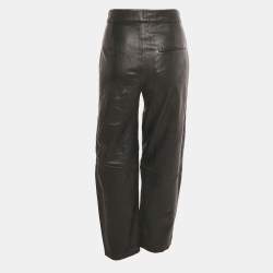 Pre Owned Toteme Black Novara Leather Trousers M