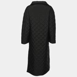 Totême Black Quilted Nylon Signature Coat XXS