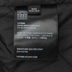 Totême Black Quilted Nylon Signature Coat XXS