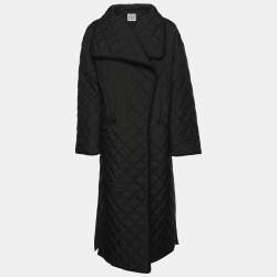 Totême Black Quilted Nylon Signature Coat XXS