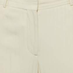 Toteme Cream Herringbone Tailored Trousers S