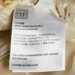 Toteme Cream Herringbone Single Breasted Tailored Jacket S