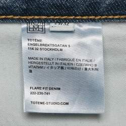 Pre Owned Toteme Worn Blue Denim Flare Fit Jeans M Waist 29"