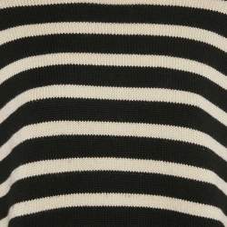 Toteme Black/White Signature Stripe Wool and Cotton Knit Turtleneck Sweater S