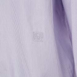 Toteme Purple Pinstripe Cotton Long Sleeve Shirt M