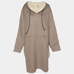 Toteme Grey Wool-blend Felted-flannel Hooded Poncho L