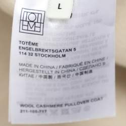 Toteme Grey Wool-blend Felted-flannel Hooded Poncho L