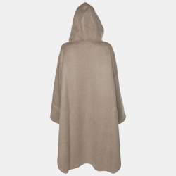 Toteme Grey Wool-blend Felted-flannel Hooded Poncho L