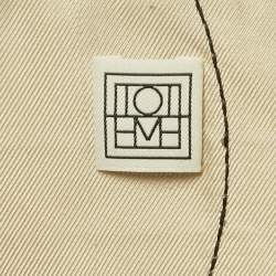 Pre Owned Toteme Beige Monogram Embroidery Silk Pajama Shirt S