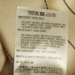 Pre Owned Toteme Beige Monogram Embroidery Silk Pajama Shirt S