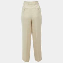 مملوكة مسبقًا Toteme Cream Crepe Pleated Trousers S/Waist 31"