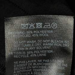 مملوكة مسبقًا بنطلون توتيم أسود بمزيج من الصوف مزدوج الثنيات بتصميم مخصص مقاس صغير