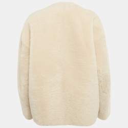 Pre Owned Toteme Beige Teddy Shearling Clasp Jacket XS/S